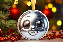 Shiny Christmas Lion Ornament Sublimation PNG Product Image 3