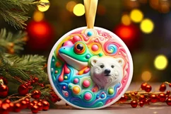 Round Christmas Ornament Sublimation|Clipart Product Image 2