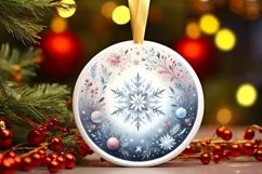 Round Christmas Ornament Sublimation|Clipart Product Image 3