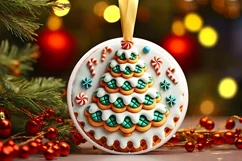 Round Christmas Ornament Sublimation|Clipart Product Image 2