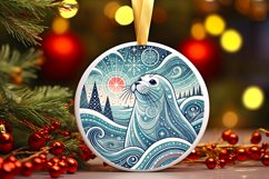 Round Christmas Ornament Sublimation|Clipart Product Image 1