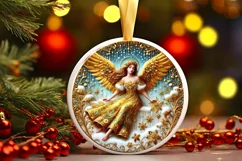 Round Christmas Ornament Sublimation|Clipart Product Image 2