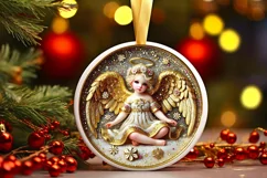 Round Christmas Ornament Sublimation|Clipart Product Image 2