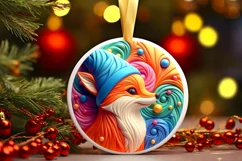 Round Christmas Ornament Sublimation|Clipart Product Image 2