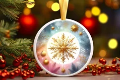 Round Christmas Ornament Sublimation|Clipart Product Image 1