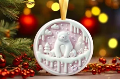 Round Christmas Ornament Sublimation|Clipart Product Image 2