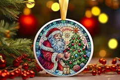 Round Christmas Ornament Sublimation|Clipart Product Image 2