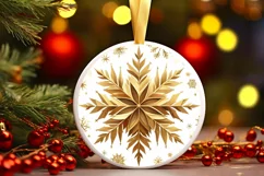 Round Christmas Ornament Sublimation|Clipart Product Image 3
