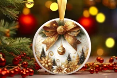 Round Christmas Ornament Sublimation|Clipart Product Image 2