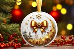 Round Christmas Ornament Sublimation|Clipart Product Image 2
