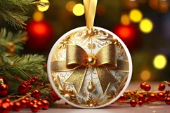 Round Christmas Ornament Sublimation|Clipart Product Image 2
