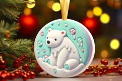 Round Christmas Ornament Sublimation|Clipart Product Image 2