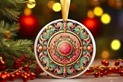 Round Christmas Ornament Sublimation|Clipart Product Image 1