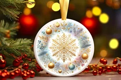 Round Christmas Ornament Sublimation|Clipart Product Image 1