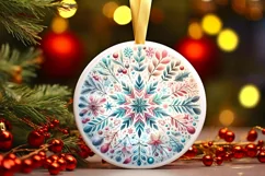 Round Christmas Ornament Sublimation|Clipart Product Image 1