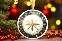 Round Christmas Ornament Sublimation|Clipart Product Image 3