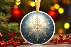 Round Christmas Ornament Sublimation|Clipart Product Image 1
