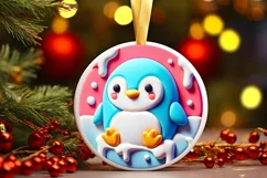 Round Christmas Ornament Sublimation|Clipart Product Image 2
