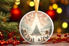 Round Christmas Ornament Sublimation|Clipart Product Image 1