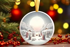 Round Christmas Ornament Sublimation|Clipart Product Image 1
