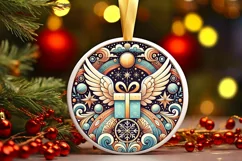 Round Christmas Ornament Sublimation|Clipart Product Image 2