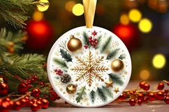 Round Christmas Ornament Sublimation|Clipart Product Image 1