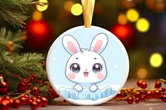 Round Christmas Ornament Sublimation|Clipart Product Image 1