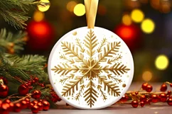 Round Christmas Ornament Sublimation|Clipart Product Image 1