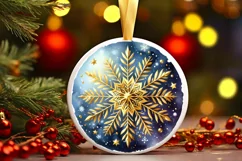 Round Christmas Ornament Sublimation|Clipart Product Image 1
