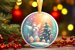Round Christmas Ornament Sublimation|Clipart Product Image 2