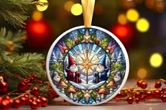 Round Christmas Ornament Sublimation|Clipart Product Image 2