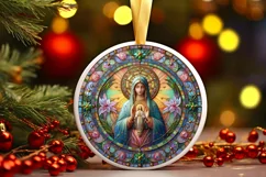Round Christmas Ornament Sublimation|Clipart Product Image 1