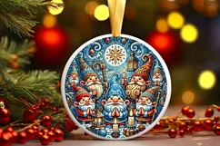 Round Christmas Ornament Sublimation|Clipart Product Image 1