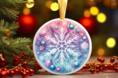 Round Christmas Ornament Sublimation|Clipart Product Image 1