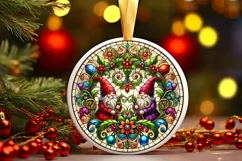 Round Christmas Ornament Sublimation|Clipart Product Image 2