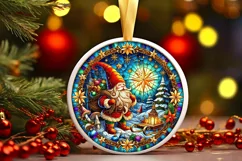 Round Christmas Ornament Sublimation|Clipart Product Image 2