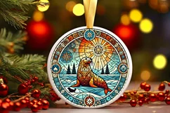 Round Christmas Ornament Sublimation|Clipart Product Image 2