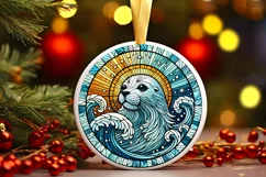 Round Christmas Ornament Sublimation|Clipart Product Image 2