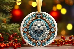 Round Christmas Ornament Sublimation|Clipart Product Image 2
