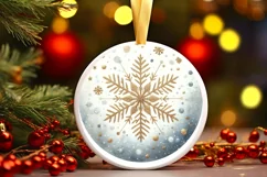 Round Christmas Ornament Sublimation|Clipart Product Image 3