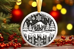 Round Christmas Ornament Sublimation|Clipart Product Image 2