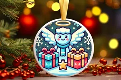 Round Christmas Ornament Sublimation|Clipart Product Image 2