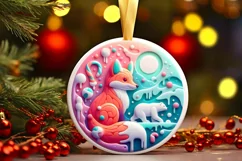 Round Christmas Ornament Sublimation|Clipart Product Image 2