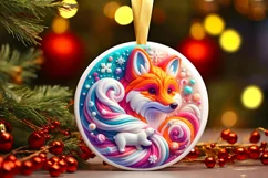 Round Christmas Ornament Sublimation|Clipart Product Image 2
