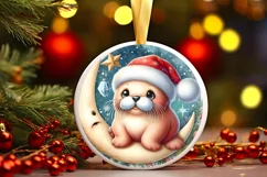 Winter Baby Walrus Retro Digital Painting Product Image 3
