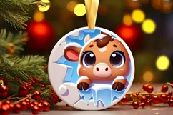 Round Christmas Ornament Sublimation|Clipart Product Image 2