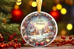 Holiday Wishes Pastel Watercolor Scene Product Image 1