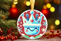 Round Christmas Ornament Sublimation|Clipart Product Image 2