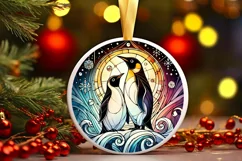 Round Christmas Ornament Sublimation|Clipart Product Image 1