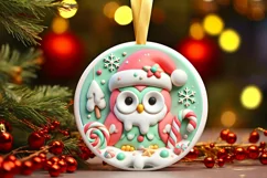 Round Christmas Ornament Sublimation|Clipart Product Image 2